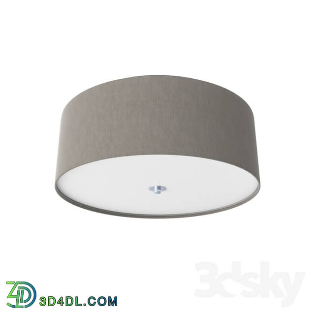 Ceiling light - 94919 Ceiling lighting fixture PASTERI_ 3х60W _E27__ Ø475_ H195_ matt nickel _ textile_ gray-brown