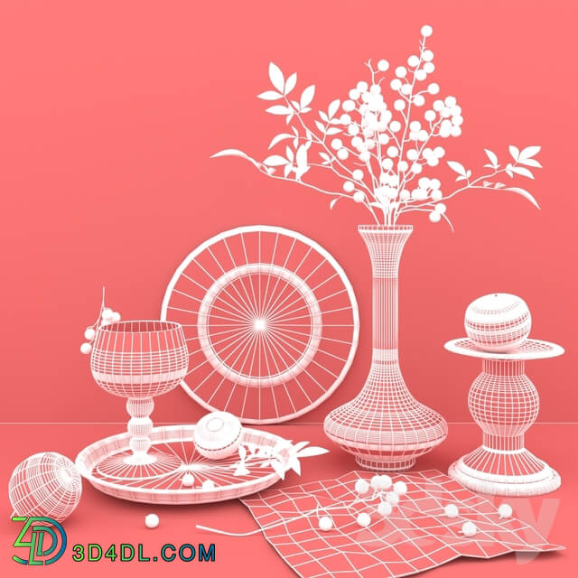 Decorative set - Decoration set with rowanberries