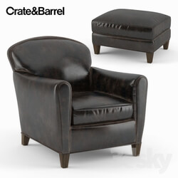 Arm chair - Crate_Barrel _ Eiffel Leather Chair 