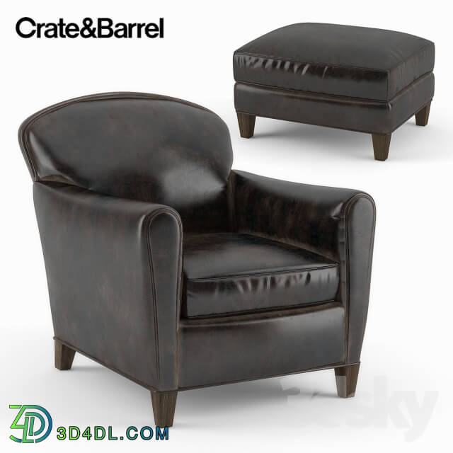 Arm chair - Crate_Barrel _ Eiffel Leather Chair