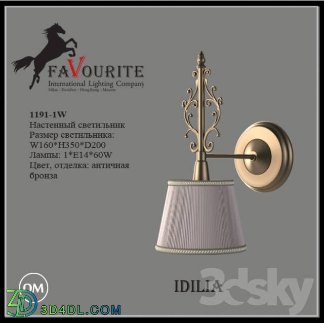 Wall light - Favourite 1191-1W Sconce