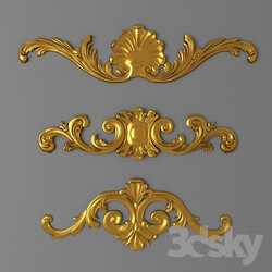 Decorative plaster - A set of carved elements 