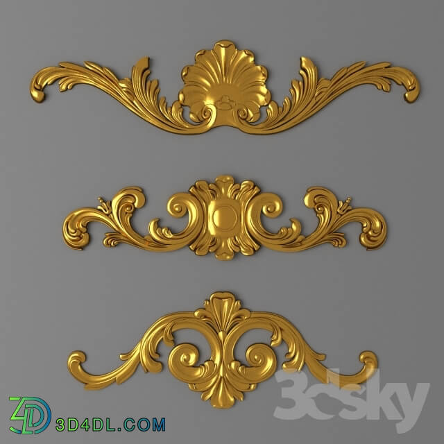 Decorative plaster - A set of carved elements