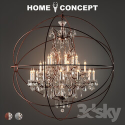 Ceiling light - OM Crystal chandelier with a large gyroscope_ Gyro Crystal Chandelier Large 