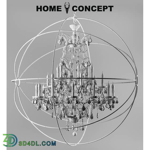 Ceiling light - OM Crystal chandelier with a large gyroscope_ Gyro Crystal Chandelier Large