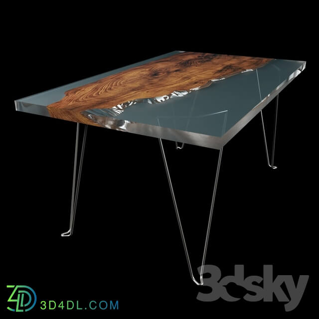 Table - Slab and epoxy resin table