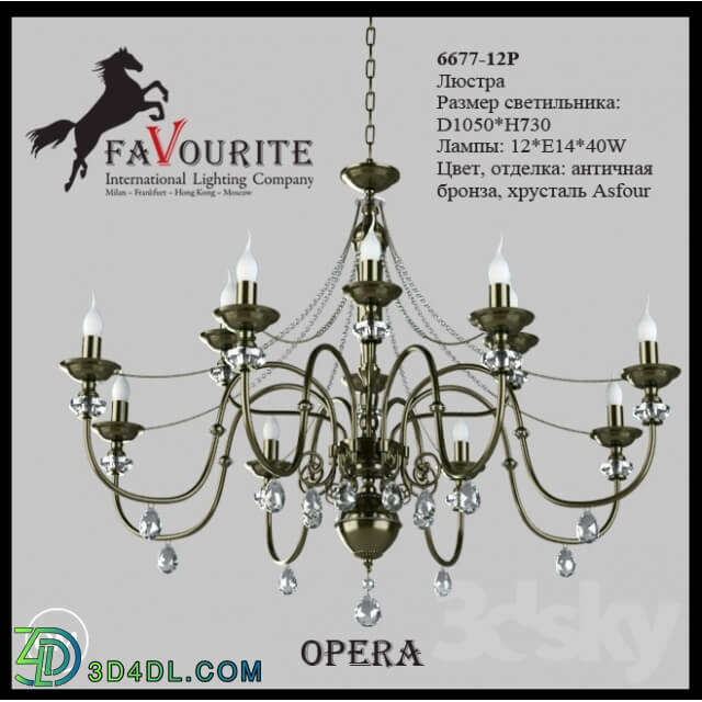 Ceiling light - Favourite 1090-12 p chandelier
