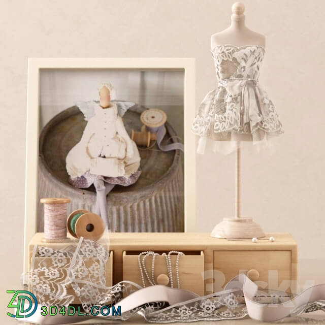 Decorative set - Decorative set with a mini mannequin