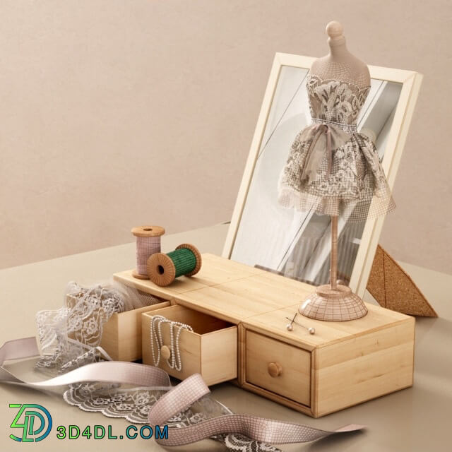 Decorative set - Decorative set with a mini mannequin
