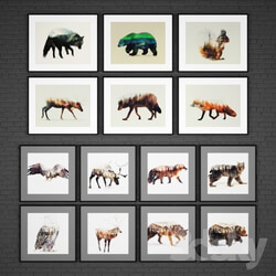 Frame - The collection of paintings _quot_Animals_quot_ 17 pcs. 