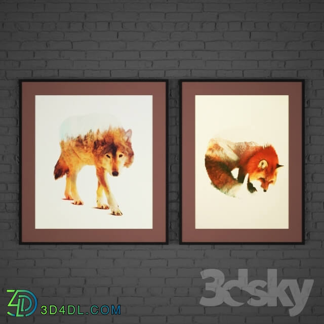 Frame - The collection of paintings _quot_Animals_quot_ 17 pcs.