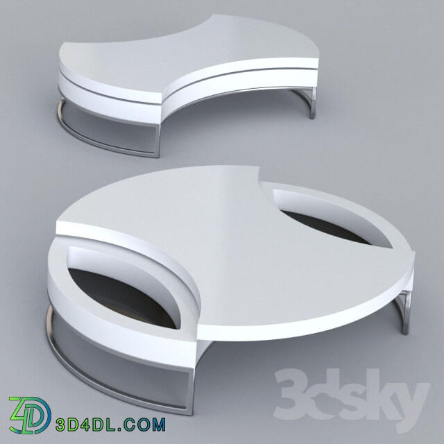 Table - Rotating Table Coffee White
