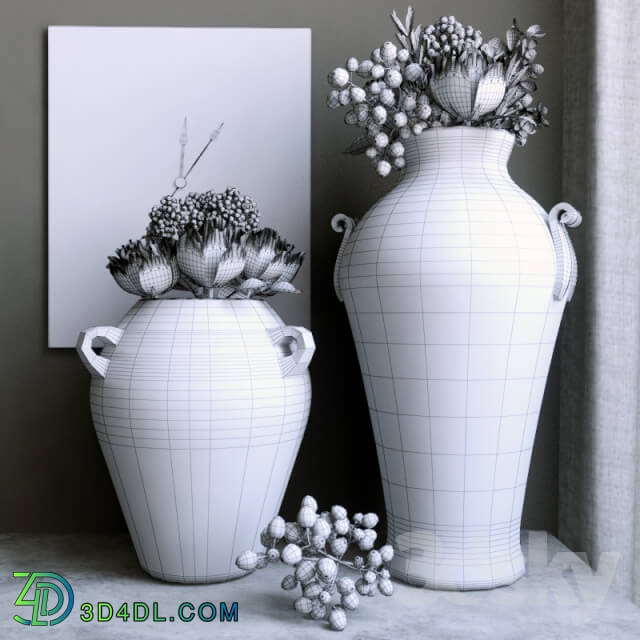Decorative set - Vase with flowers