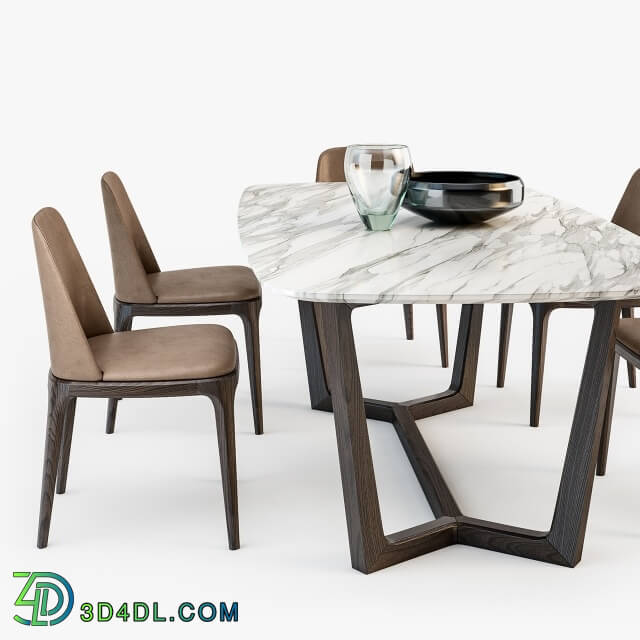 Table _ Chair - Poliform Grace chair Concorde table set3