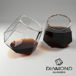 Food and drinks - Two glasses of Dimanod Glasses 