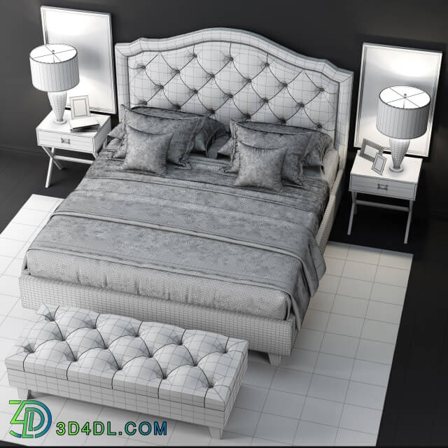 Bed - Bed LuXeo Brentwood Queen Tufted