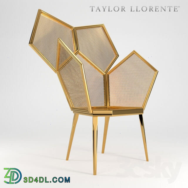 Chair - Taylor Llorente Gold Leaf Double Cane Chair