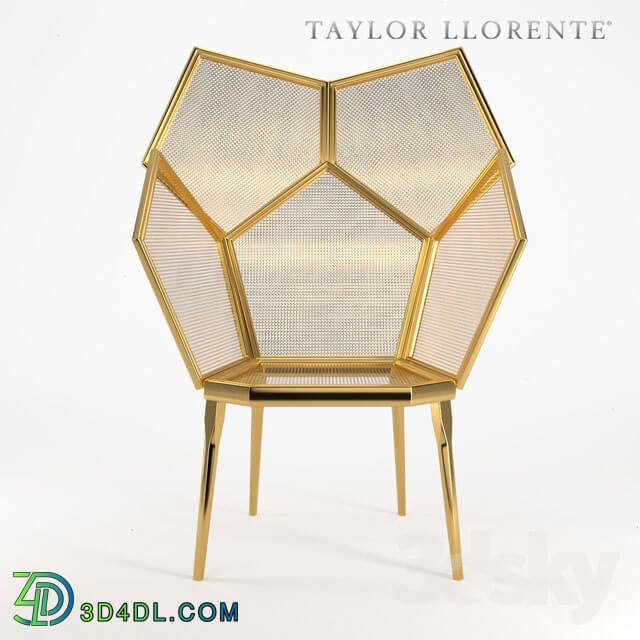 Chair - Taylor Llorente Gold Leaf Double Cane Chair