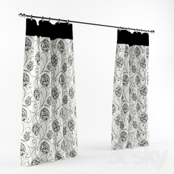 Curtain - Black and white curtains 