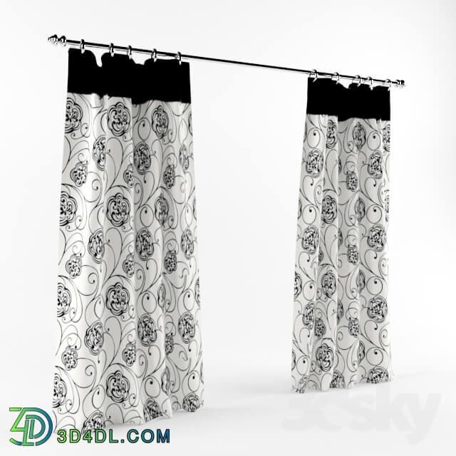 Curtain - Black and white curtains