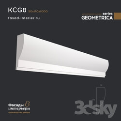 Decorative plaster - Gypsum cornice - KCG8. Dimensions _50x170x1000_. Exclusive series of decor _Geometrica_. 