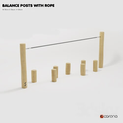 Other architectural elements - KOMPAN. _Log-balancers with a rope_ 