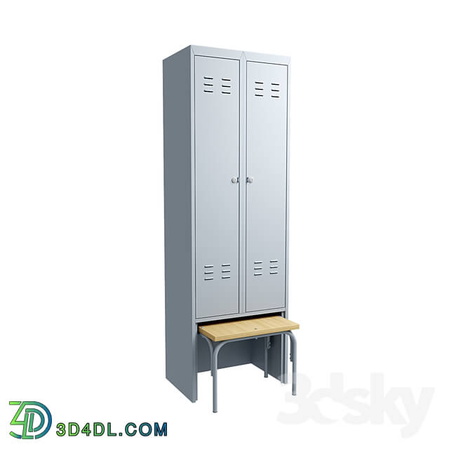 Wardrobe _ Display cabinets - Wardrobe in the locker room with bench OC-09654