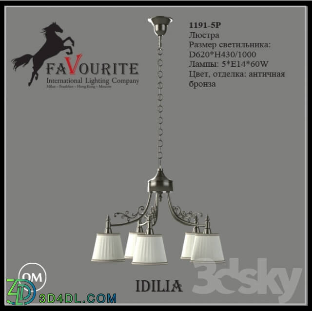 Ceiling light - Favourite 1191-5 light chandelier