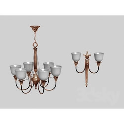 Ceiling light - Chandelier and wall brackets 