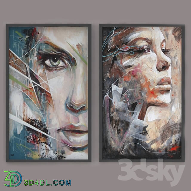 Frame - Set of modern paintings _quot_ART_quot_