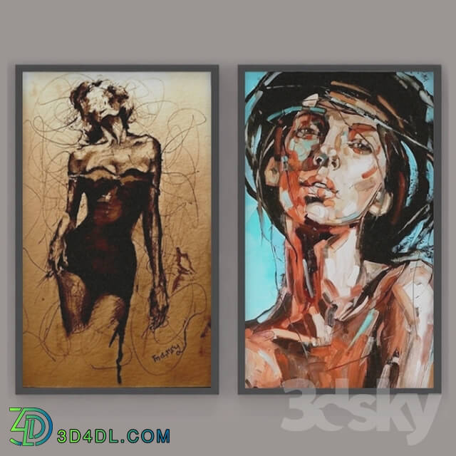 Frame - Set of modern paintings _quot_ART_quot_