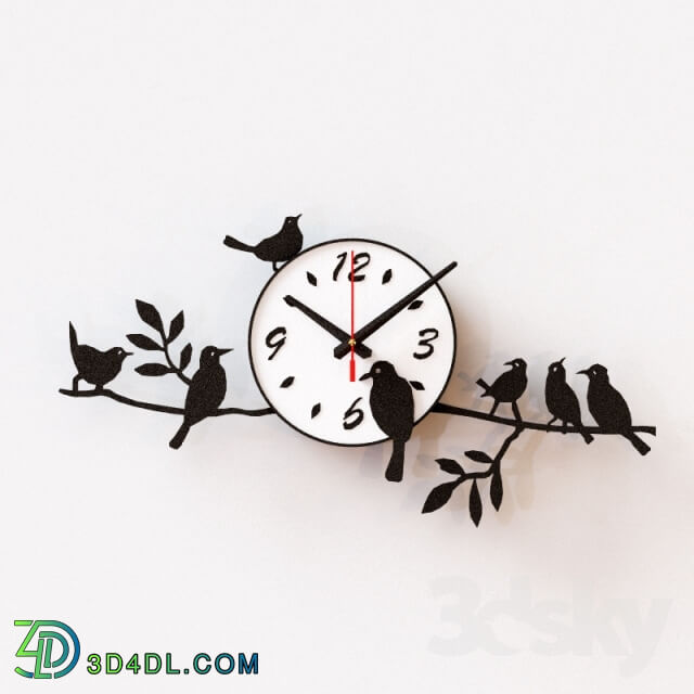 Other decorative objects - Clocks DIDIART Birds on a branch