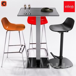 Table _ Chair - Infiniti Plano _ 3 Stools Pure Loop Series 