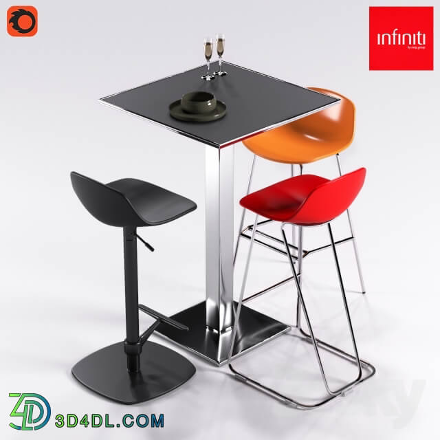 Table _ Chair - Infiniti Plano _ 3 Stools Pure Loop Series