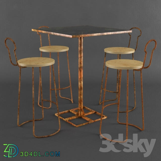 Table _ Chair - Chair _amp_ Tabe _quot_Rusty metal in Me_quot_ by architect Solmaz Fooladi