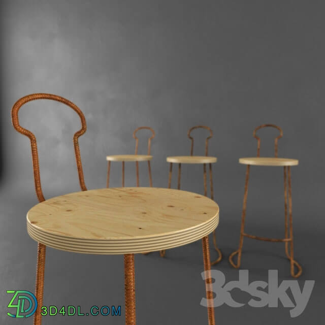 Table _ Chair - Chair _amp_ Tabe _quot_Rusty metal in Me_quot_ by architect Solmaz Fooladi