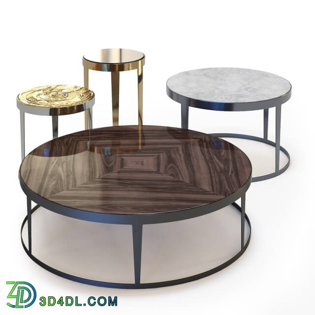 Table - FRATELLI LONGHI Coffee Tables Set 01