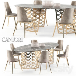 Table _ Chair - Isidoro table Aurora chair set 