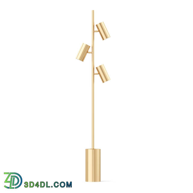 CGaxis Vol114 (32) golden floor lamp