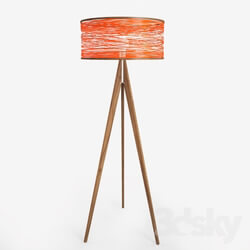 Floor lamp - Sinuous lamp floor orange by Marcus Papay 