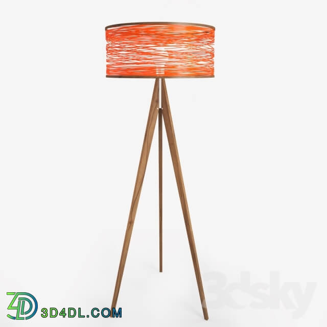 Floor lamp - Sinuous lamp floor orange by Marcus Papay