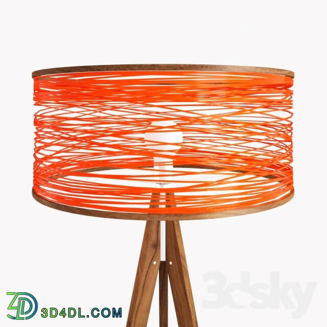 Floor lamp - Sinuous lamp floor orange by Marcus Papay