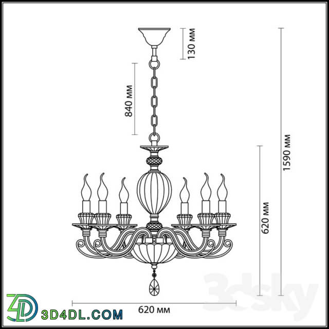 Ceiling light - Chandelier ODEON LIGHT 3929_6 SIENA