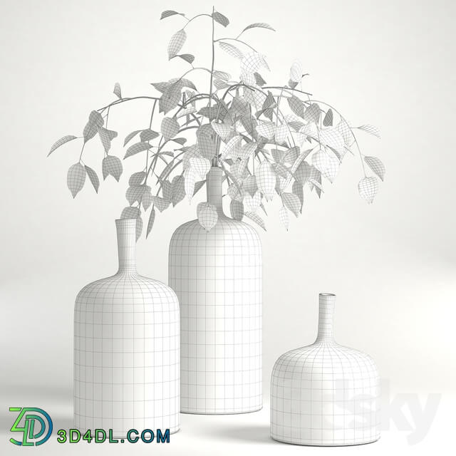 Plant - Flower vase Ornament white