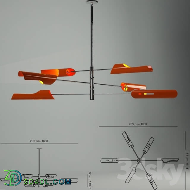 Ceiling light - torroja cross chandelier