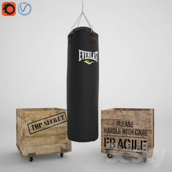 Other decorative objects - Punching bag and old storage boxes 