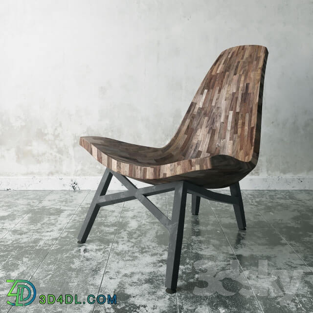 Arm chair - A chair made of recycled wood