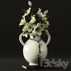Plant - Pottery Barn _ Braided Black Elephant VaseTassel 