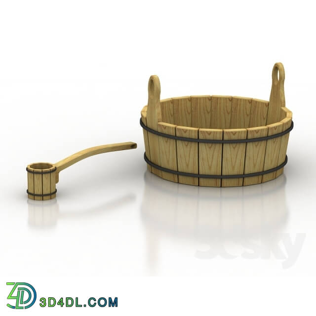 Bathroom accessories - tub and small ladle