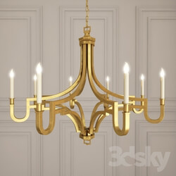 Ceiling light - Visual Comfort EF Chapman Mykonos 8 Light Chandelier in Antique-Burnished Brass CHC1561AB 